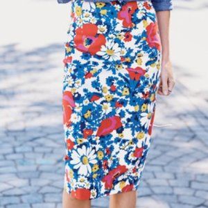Boden Floral Pencil Skirt - Blue, Red, Yellow